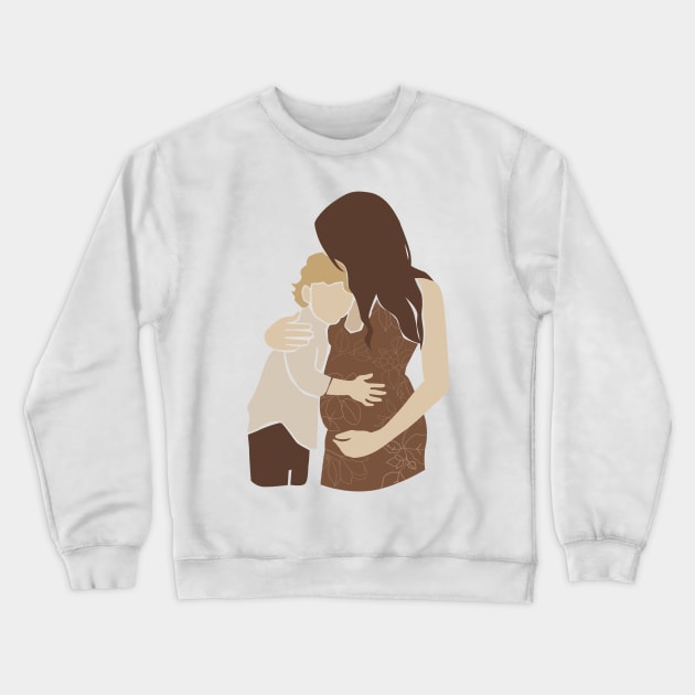 Abstract pregnant vector Family silhouette Illustration Crewneck Sweatshirt by NJORDUR